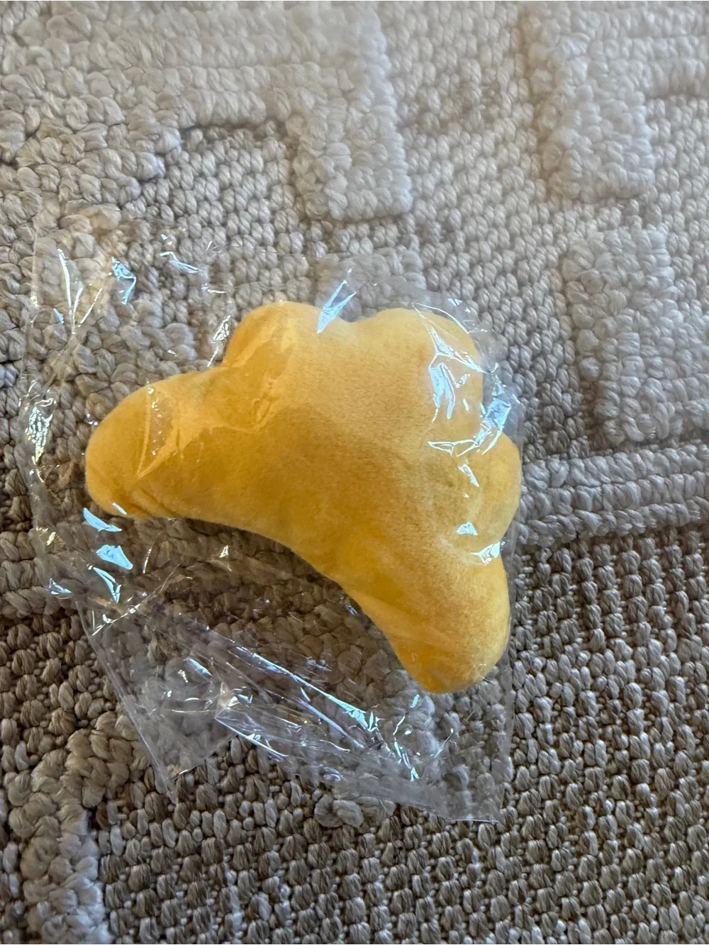 New Small Yellow Smiley croissant Plush for Kids or dog toy